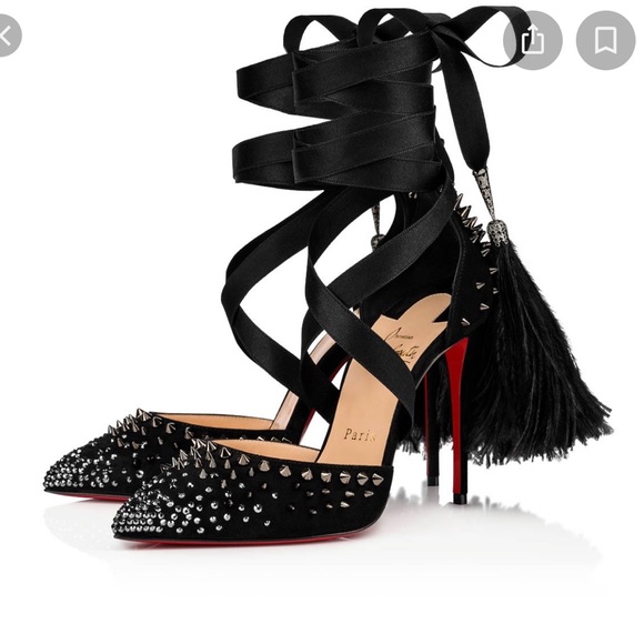 Christian Louboutin BLACK FAIRY Shoes size 10.5 - Picture 1 of 8